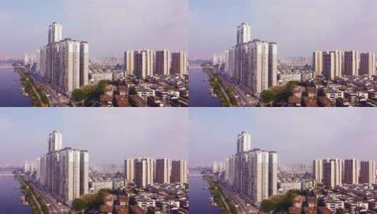 广东省揭阳市城市风光航拍高清在线视频素材下载