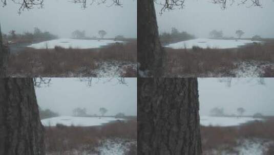结冰的冬湖高清在线视频素材下载