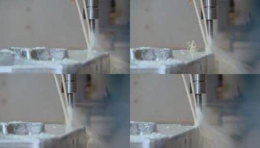 模具工厂视频CNC数控机床金属切割冷却液特高清在线视频素材下载