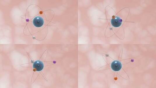 微观原子概念模型3D渲染高清在线视频素材下载