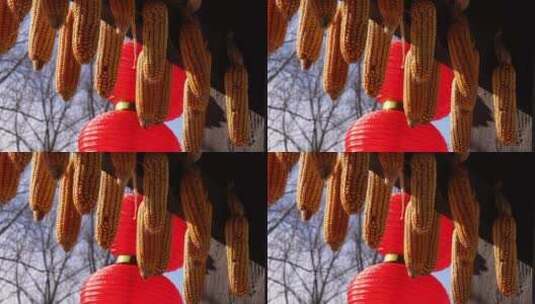 红灯笼装饰景区园区中华民族园高清在线视频素材下载
