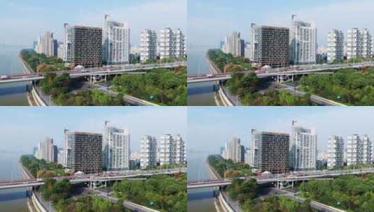 航拍广州市中心现代城市都市风光高清在线视频素材下载