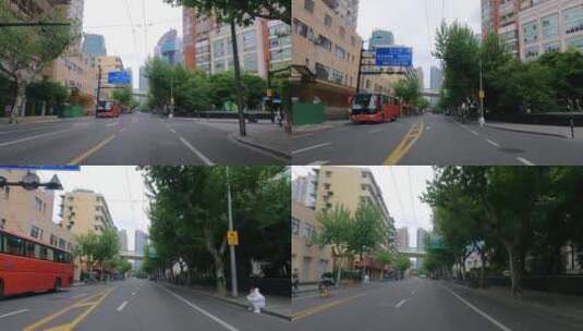 上海封城中的春季空旷街道建筑物高清在线视频素材下载