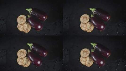 茄子 长茄子 圆茄子 蔬菜 食物高清在线视频素材下载