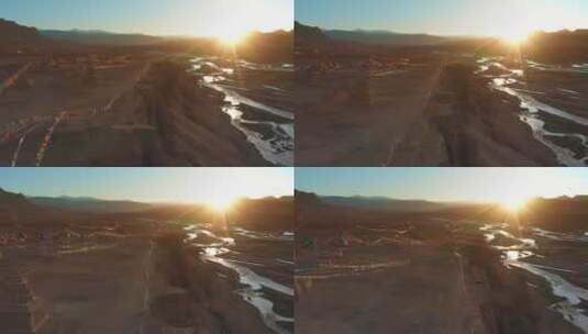 西藏阿里札达县土林日落夕阳高清在线视频素材下载