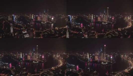 上海夜晚全景djiX7拍摄高清在线视频素材下载