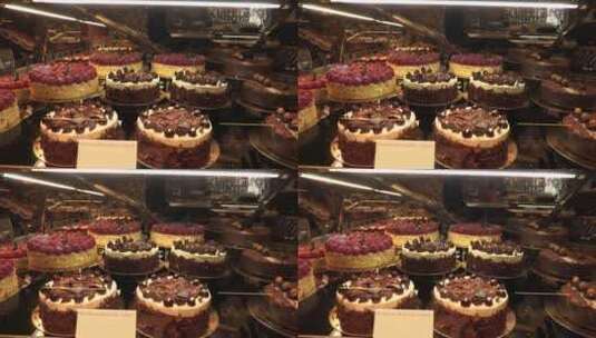 各式巧克力奶油蛋糕高清在线视频素材下载