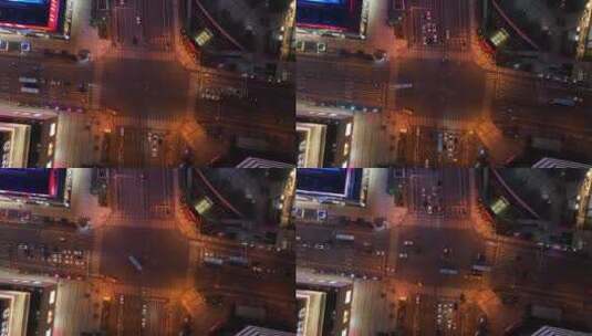 无锡市中心夜景航拍高清在线视频素材下载