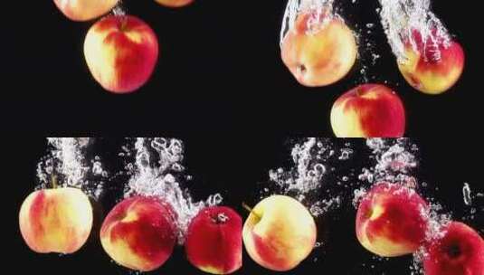 落水的苹果高清在线视频素材下载