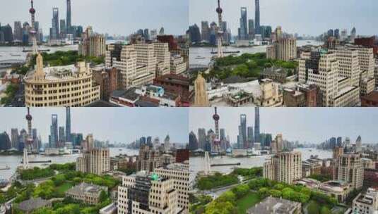 上海外滩4K航拍高清在线视频素材下载