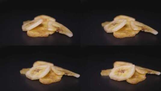 香脆酥脆干香蕉片高清在线视频素材下载