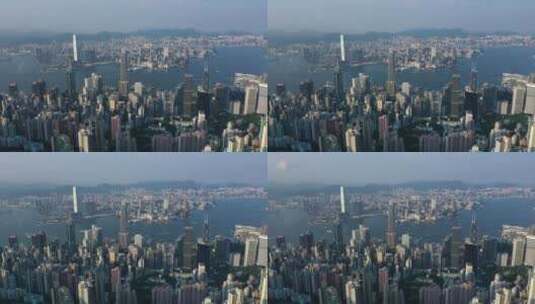 香港太平山航拍维多利亚港延时高清在线视频素材下载