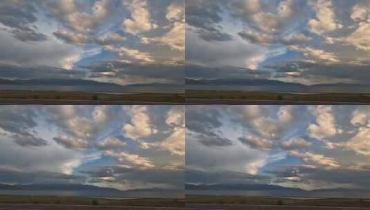 新疆夕阳天空云层高清素材高清在线视频素材下载