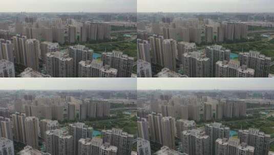 郑州郑东新区城市地产高楼建筑楼盘景观航拍高清在线视频素材下载