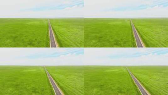 草原上的公路高清在线视频素材下载