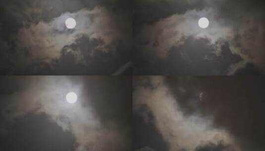 夜晚月亮-乌云月亮高清在线视频素材下载