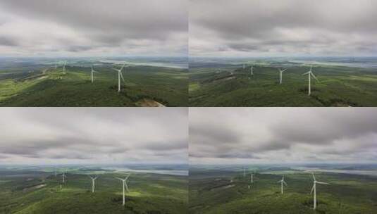 抚远大峰场山风力发电航拍延时摄影HDR高清高清在线视频素材下载