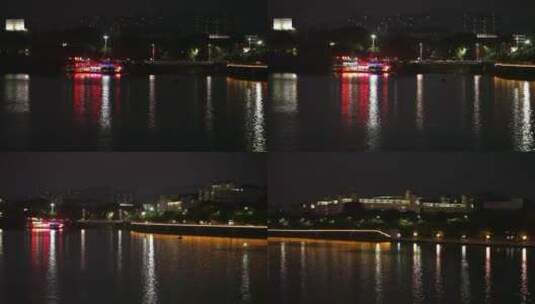 城市夜晚江边商业区高清在线视频素材下载