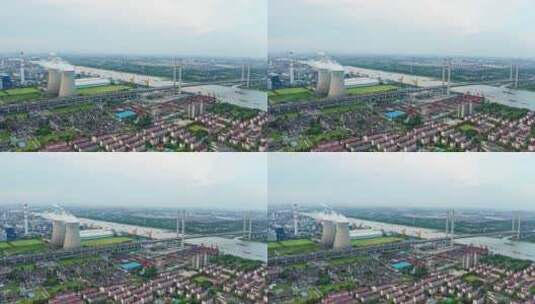 上海 闵行 环保 吴泾 热电厂 闵浦大桥 4K高清在线视频素材下载