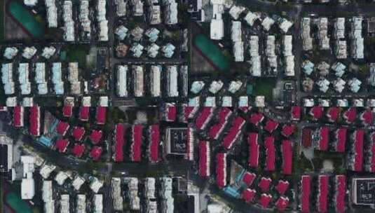 俯拍上海居民区密集的民房建筑高清在线视频素材下载