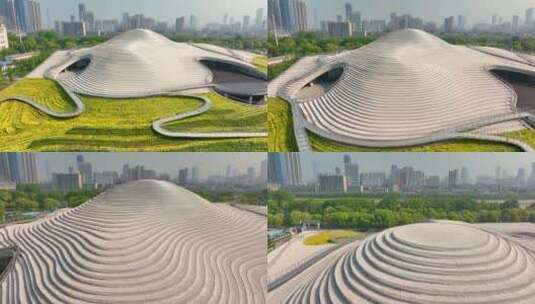 武汉汉阳琴台美术馆景观高清在线视频素材下载