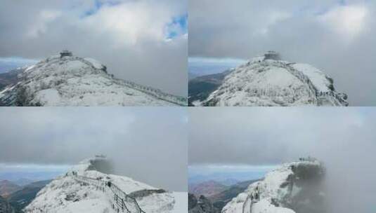 航拍雪山雪景高清在线视频素材下载