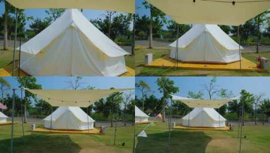 户外露营帐篷营地高清在线视频素材下载