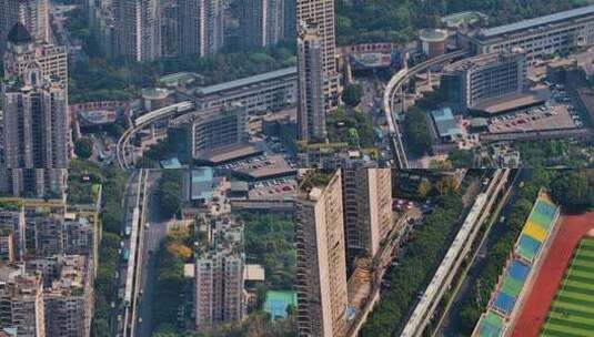 重庆城市建筑航拍轨道交通高清在线视频素材下载