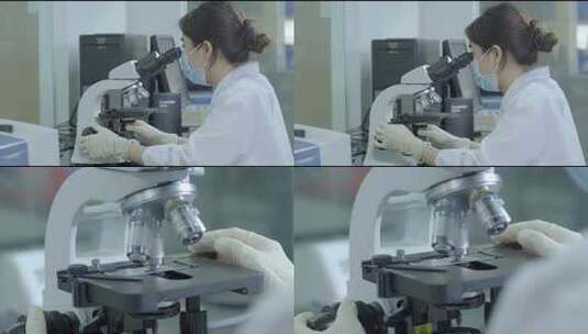 4k实验室显微镜做实验高清在线视频素材下载