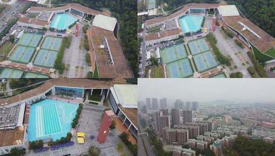 深圳光明区 群众体育中心 航拍高清在线视频素材下载