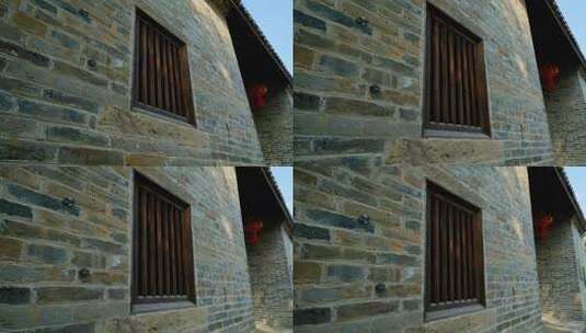 老房子 砖墙 木窗 传统 窗户高清在线视频素材下载