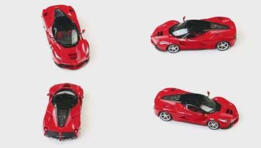 旋转的红色汽车模型高清在线视频素材下载