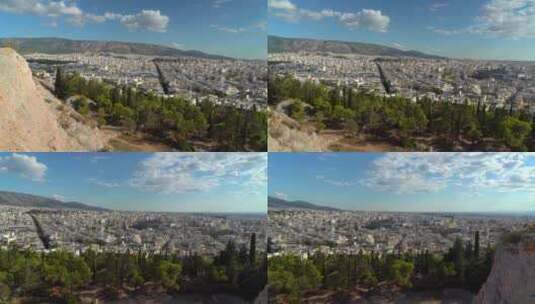 从Philopappos山顶看雅典全景高清在线视频素材下载