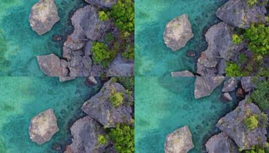 鹰湾巨石和悬崖的高空拍摄（巴伊亚德拉斯阿吉拉斯）高清在线视频素材下载