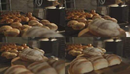 面包店新鲜的面包高清在线视频素材下载