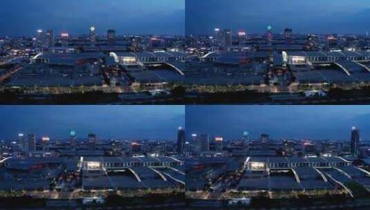 广州夜景航拍-琶洲会展中心-高清在线视频素材下载