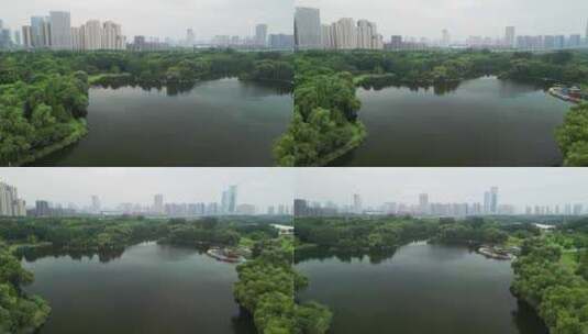 滨湖塘西河公园航拍（安徽合肥）高清在线视频素材下载