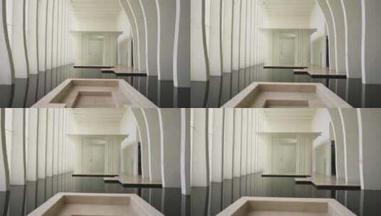 宣城宣纸文化园现代简洁抽象建筑高清在线视频素材下载