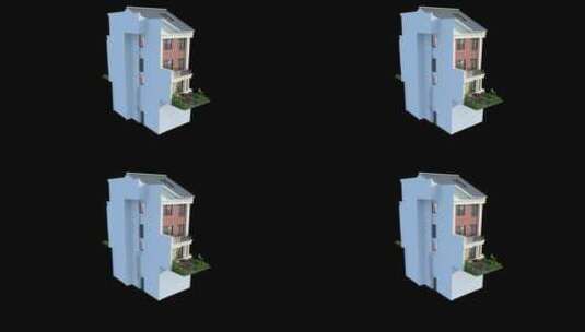 欧式别墅模型部件三维动画高清在线视频素材下载