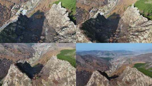 航拍层峦叠嶂的山峰山峦高清在线视频素材下载