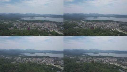 浙江杭州西湖全景大景航拍高清在线视频素材下载
