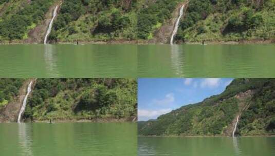 浙江温州泰顺县山水间划竹排07高清在线视频素材下载