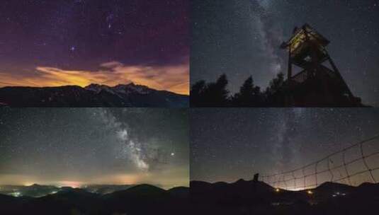 【合集】夜晚星空星系银河高清在线视频素材下载