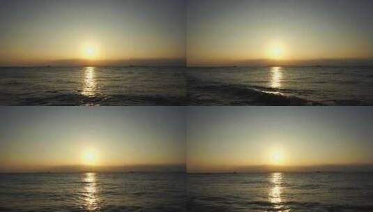 大海日出海面阳光海水波光粼粼太阳照射水面高清在线视频素材下载