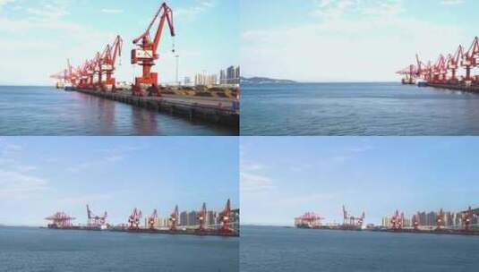 码头运输  吊车  航运 大场景   海洋高清在线视频素材下载