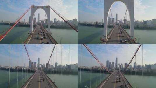 4k航拍广西柳州柳江红光大桥高清在线视频素材下载