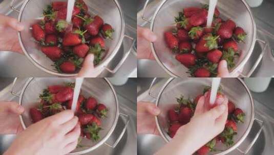冲洗草莓高清在线视频素材下载