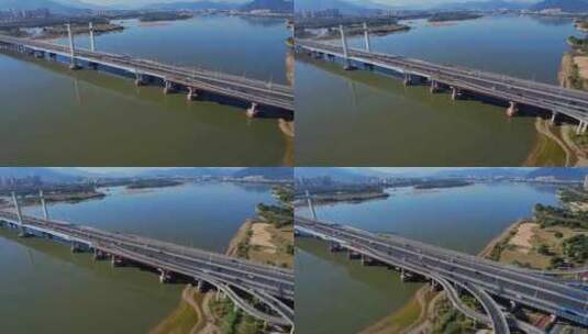 航拍福州洪塘大桥高清在线视频素材下载
