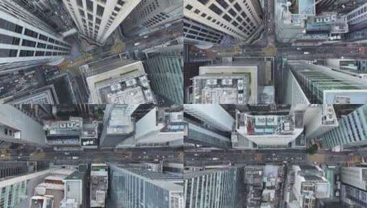 俯拍香港湾仔区马路交通高清在线视频素材下载