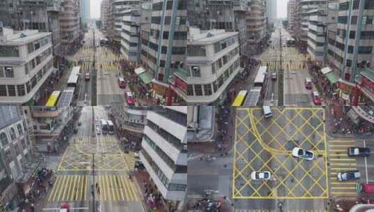 香港油尖旺区油麻地佐墩道航拍高清在线视频素材下载
